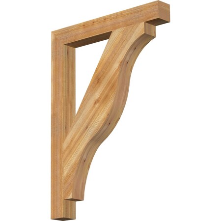 Ekena Millwork Funston Block Rough Sawn Bracket, Western Red Cedar, 4"W x 32"D x 44"H BKT04X32X44FST05RWR